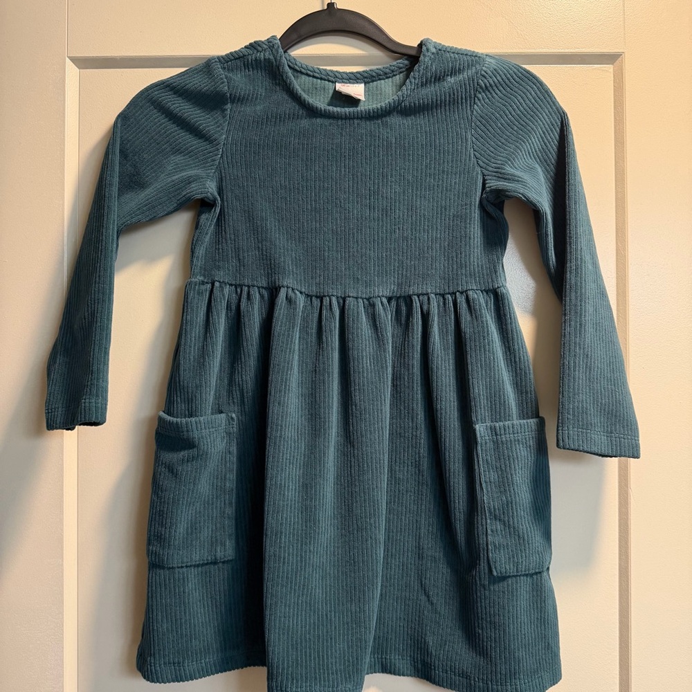 Hanna Andersson Teal Corduroy Dress with Pockets